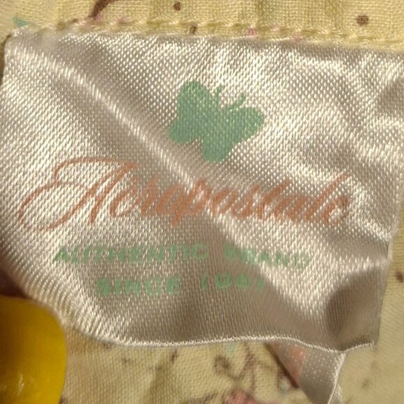 VTG AEROPOSTALE (M/L) Yellow Snap Up Cotton Floral Blouse - Picture 5 of 6